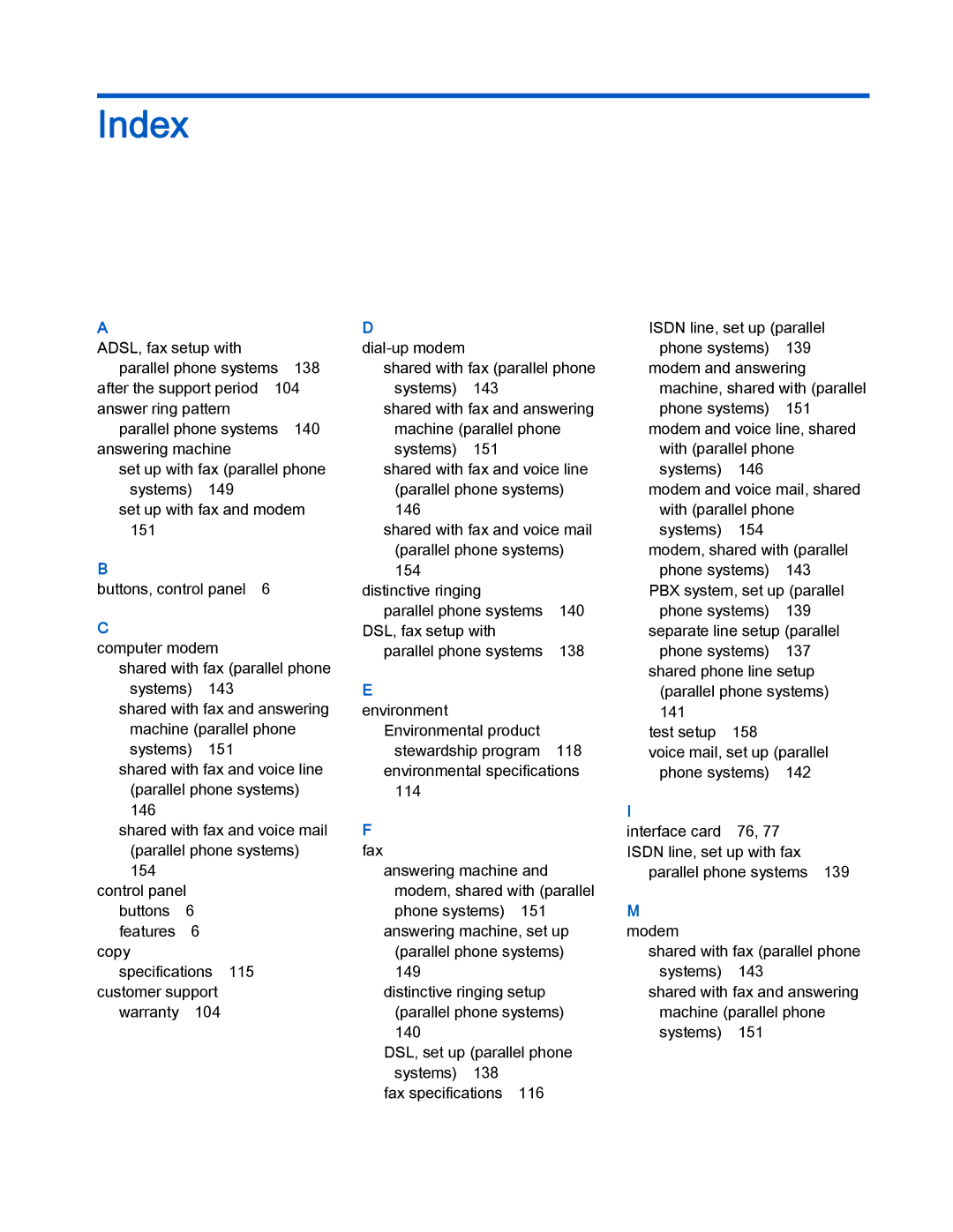 HP 4630 e manual Index 