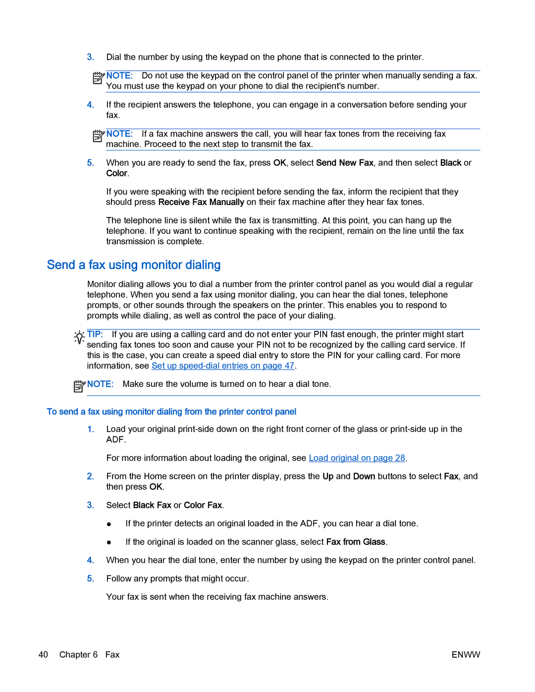 HP 4630 e manual Send a fax using monitor dialing 