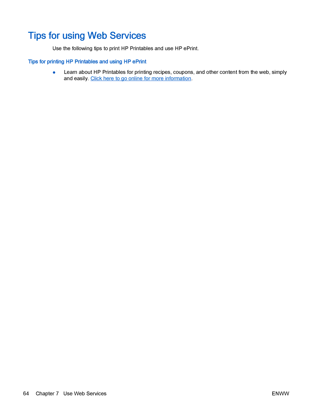 HP 4630 e manual Tips for using Web Services, Tips for printing HP Printables and using HP ePrint 