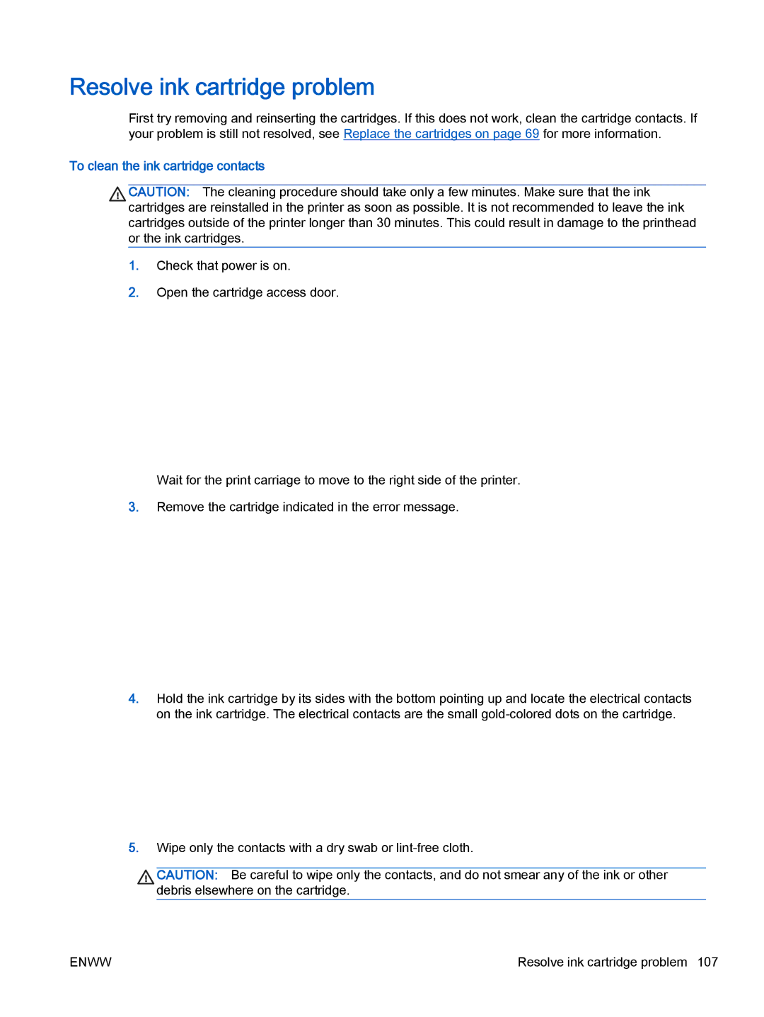 HP 4632, 4635 manual Resolve ink cartridge problem, To clean the ink cartridge contacts 