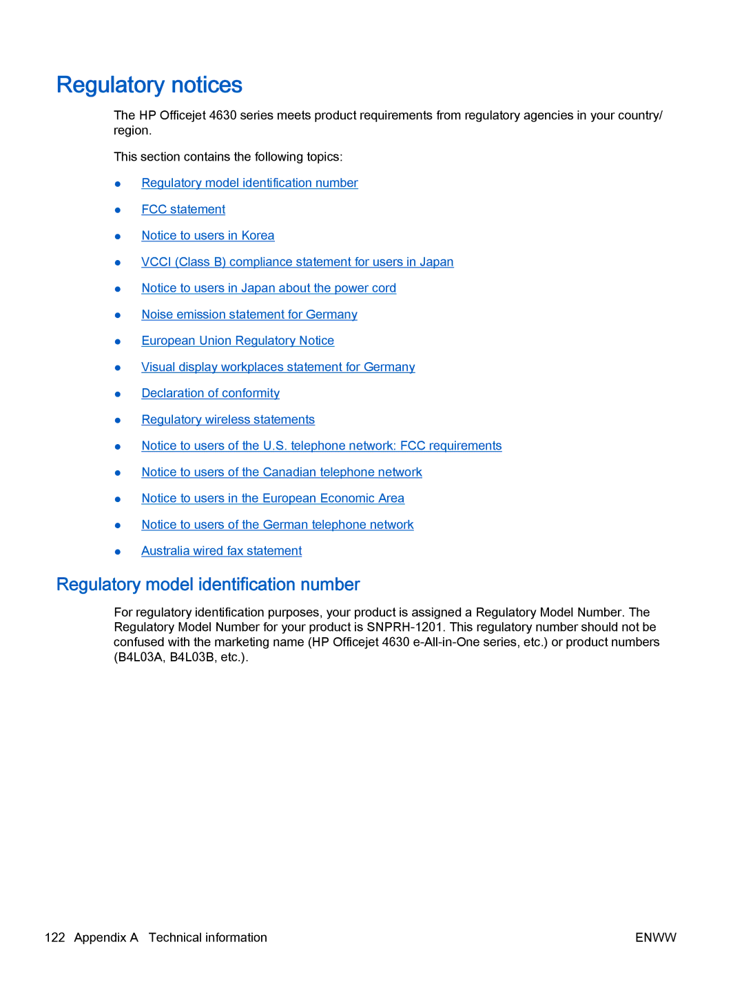 HP 4635, 4632 manual Regulatory notices, Regulatory model identification number 