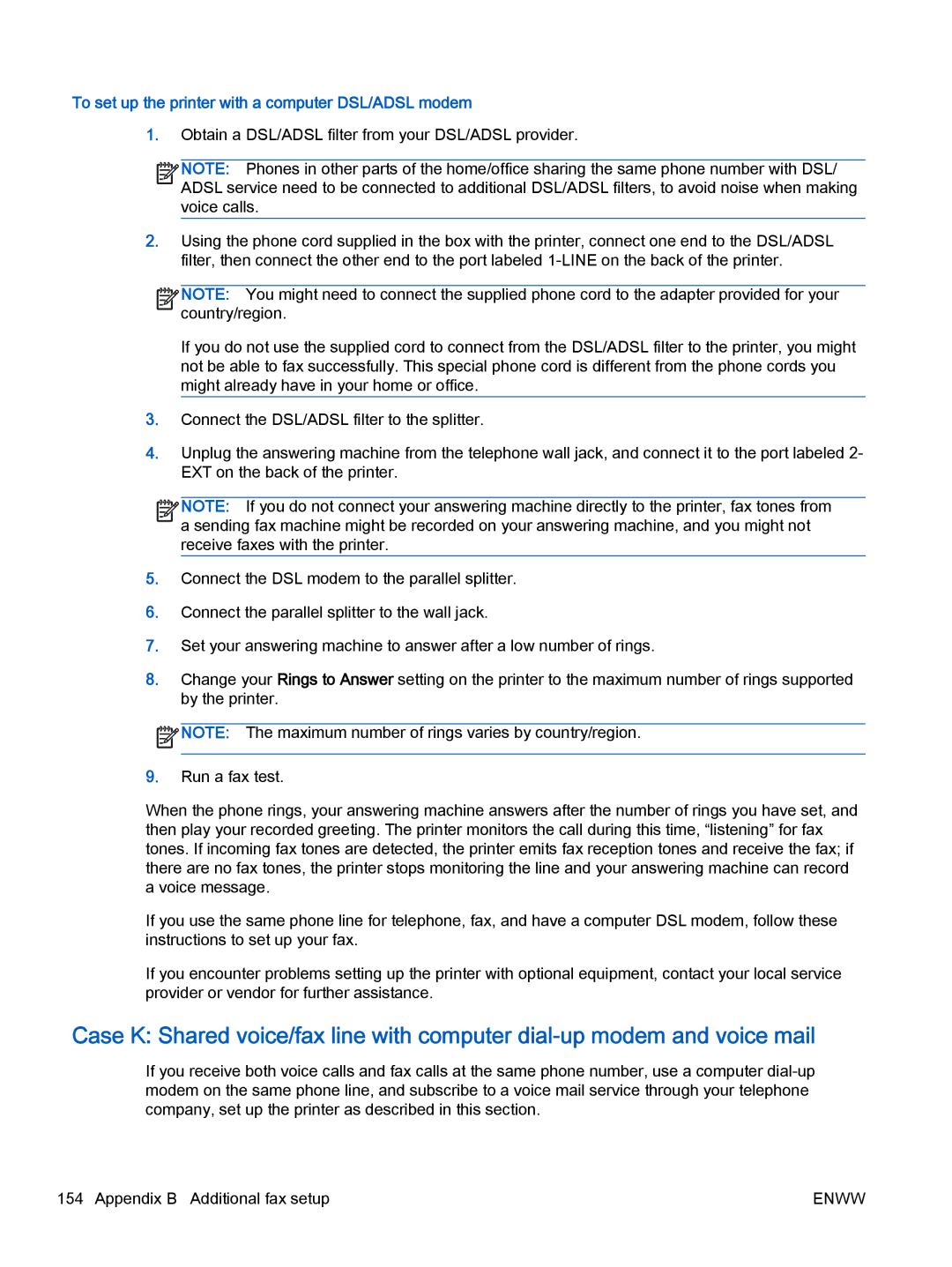 HP 4635, 4632 manual To set up the printer with a computer DSL/ADSL modem 