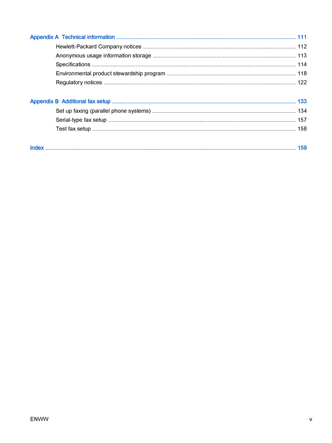 HP 4632, 4635 manual 111, 133, 159 