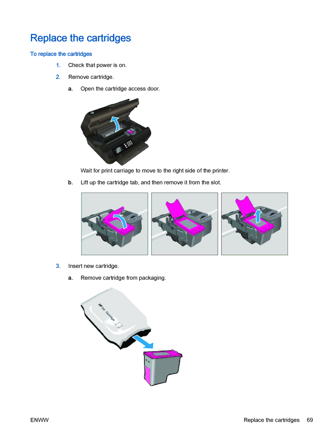 HP 4632, 4635 manual Replace the cartridges, To replace the cartridges 