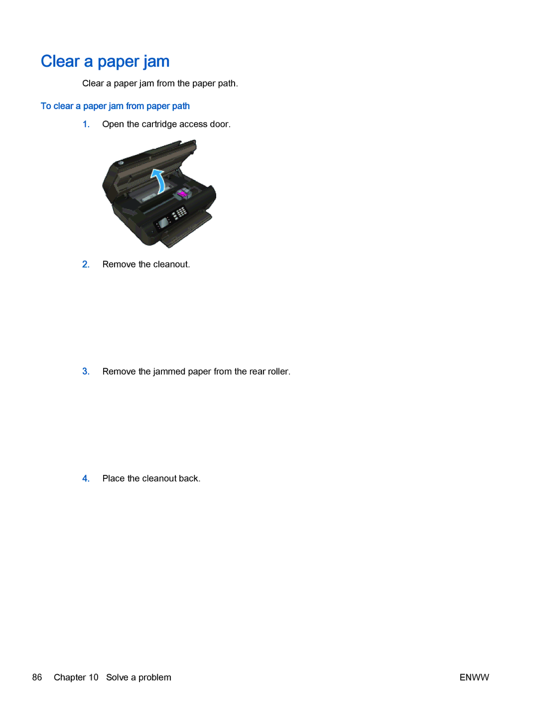 HP 4635, 4632 manual Clear a paper jam, To clear a paper jam from paper path 