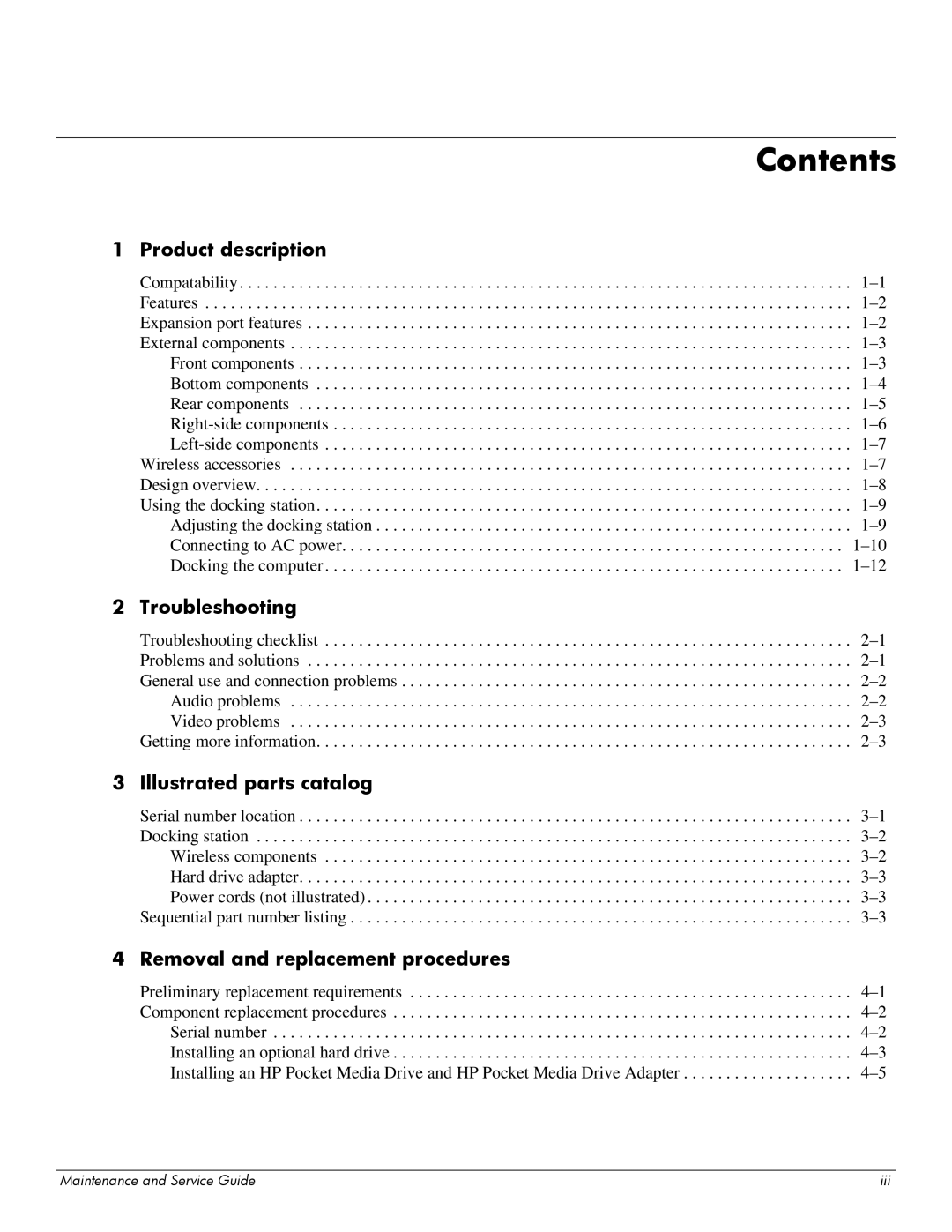 HP 463777-001 manual Contents 