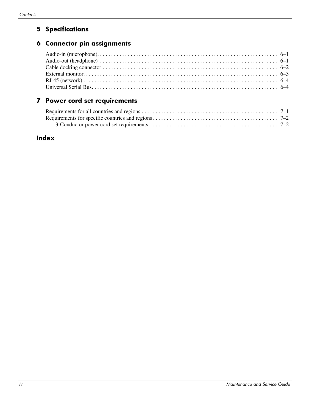 HP 463777-001 manual Index 