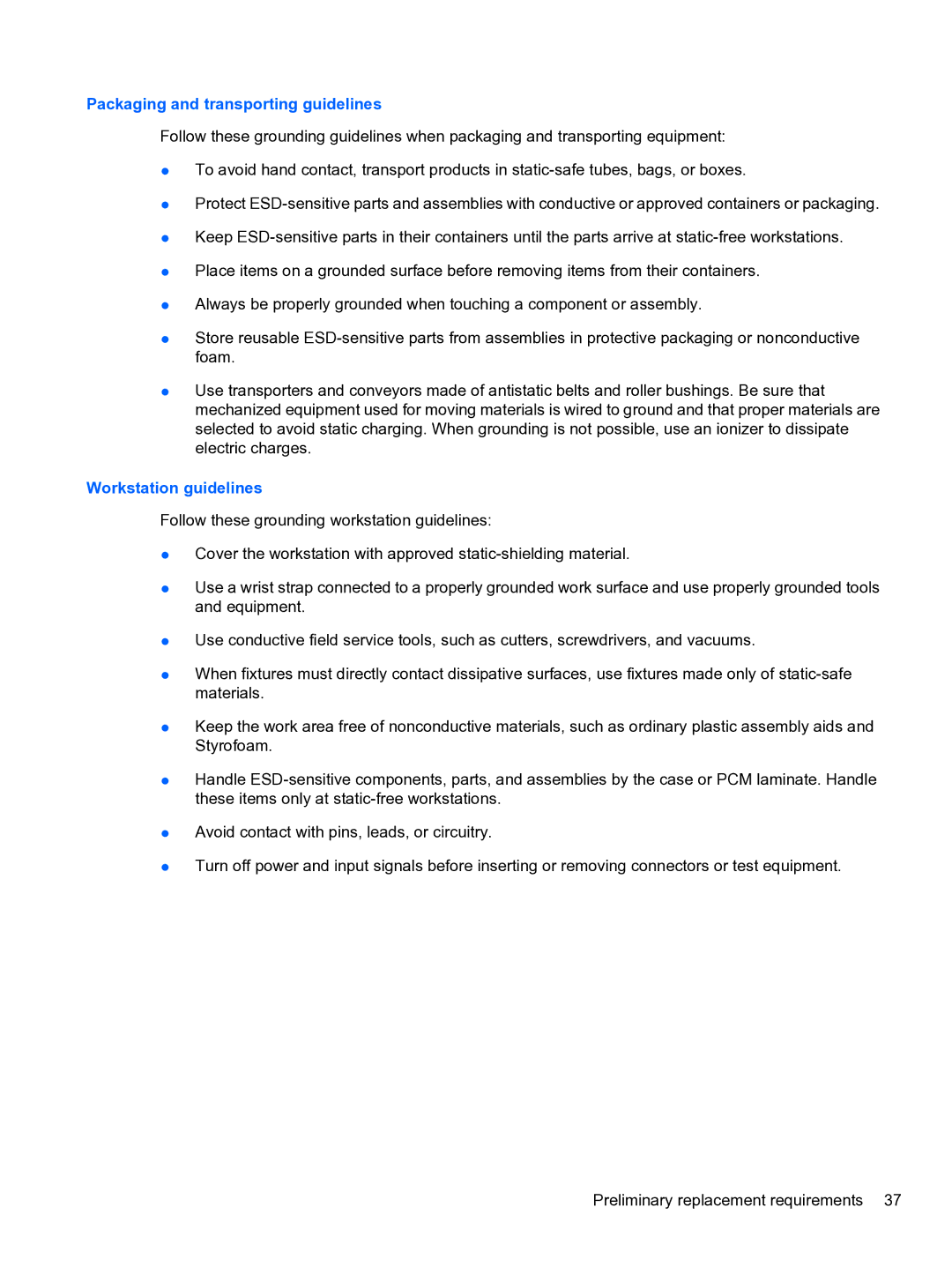 HP 4710S manual Packaging and transporting guidelines 