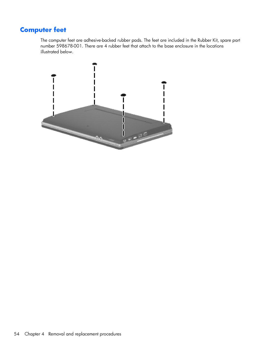 HP 4720S, 4520S manual Computer feet 
