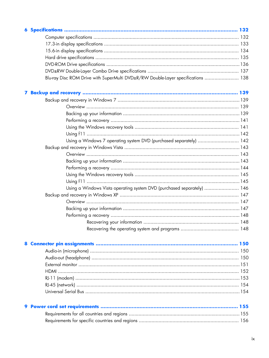 HP 4520S, 4720S manual Specifications 132 