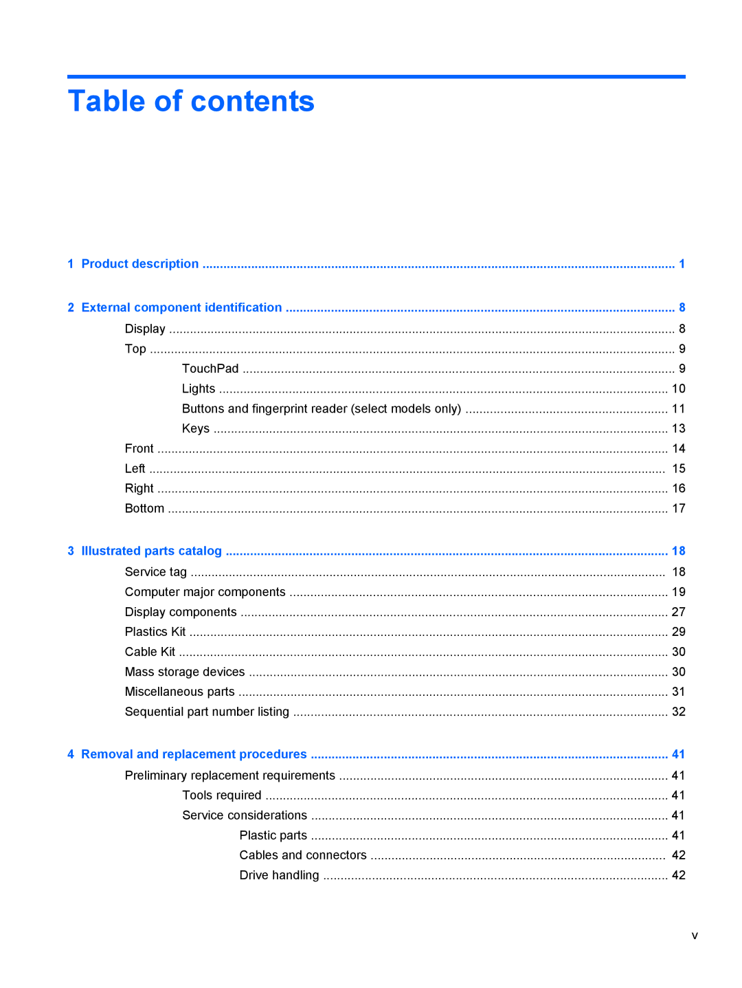 HP 4530S, 4730S manual Table of contents 