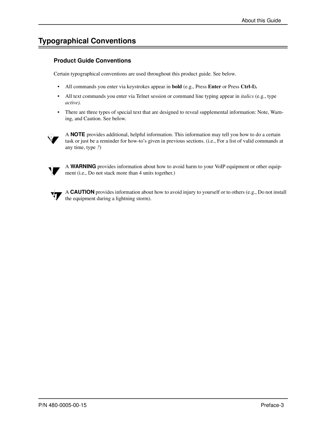 HP 480-0005-00-15 manual Product Guide Conventions, Preface-3 