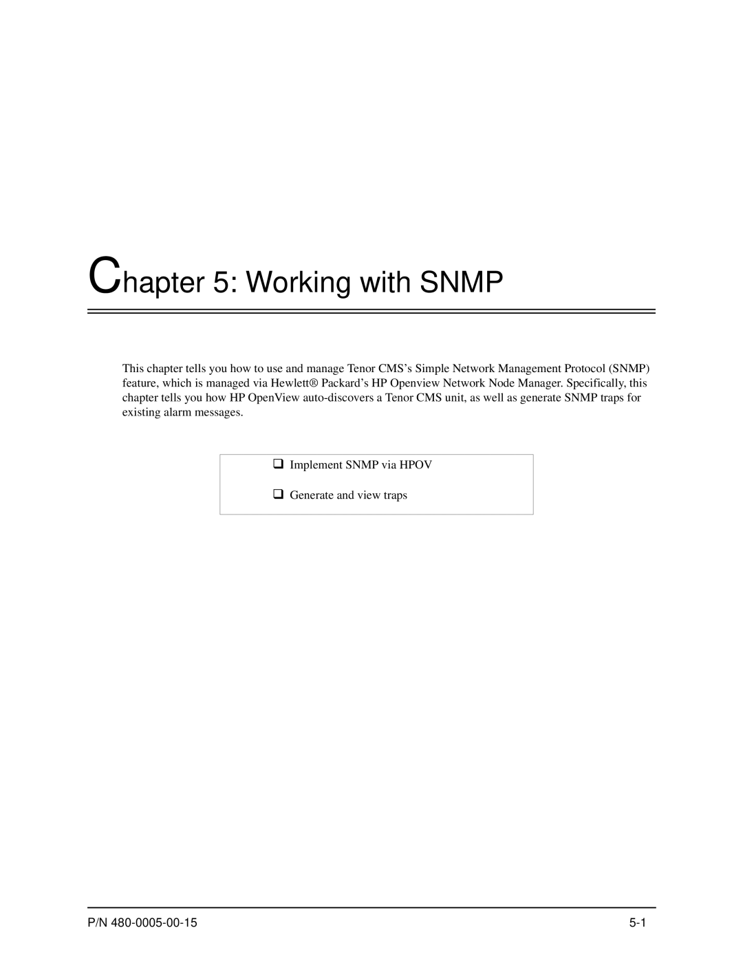 HP 480-0005-00-15 manual Working with Snmp 