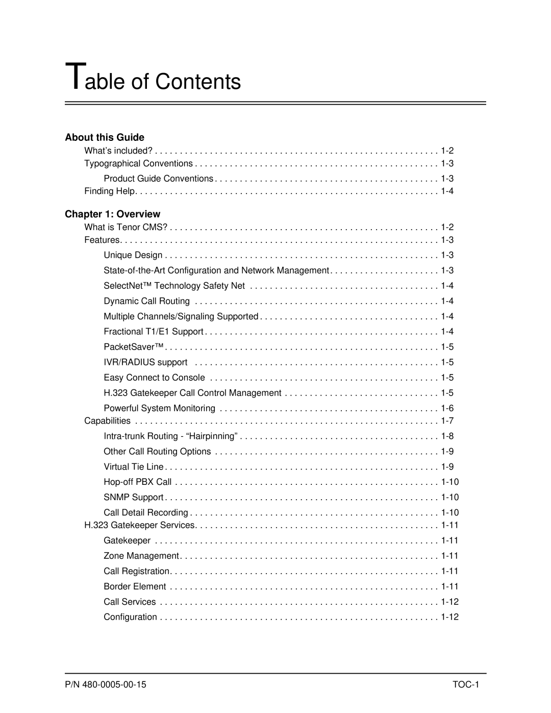 HP 480-0005-00-15 manual Table of Contents 