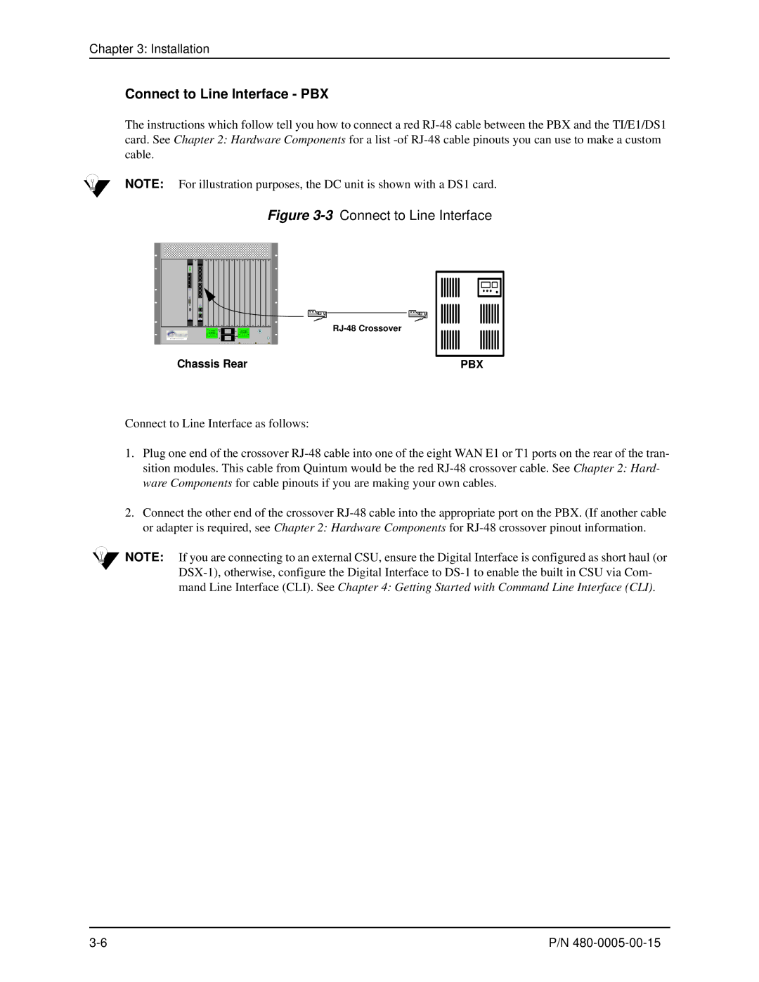 HP 480-0005-00-15 manual Connect to Line Interface PBX, 3Connect to Line Interface 