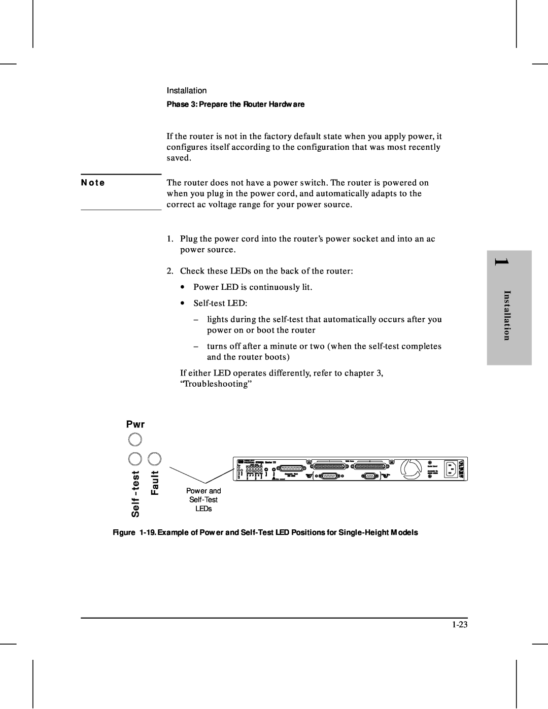 HP 480 manual N o t e, Phase 3 Prepare the Router Hardware, saved 