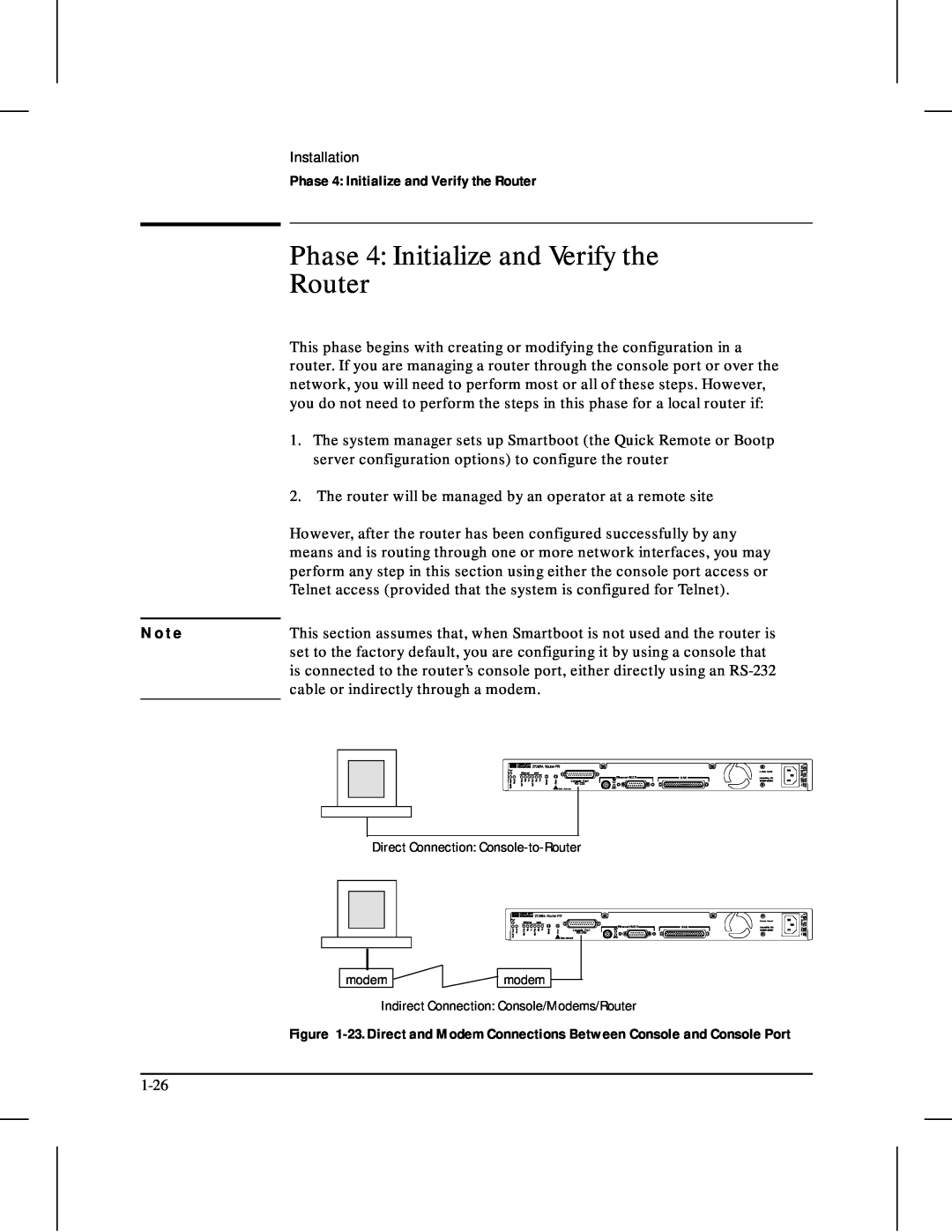 HP 480 manual Phase 4 Initialize and Verify the Router, N o t e 