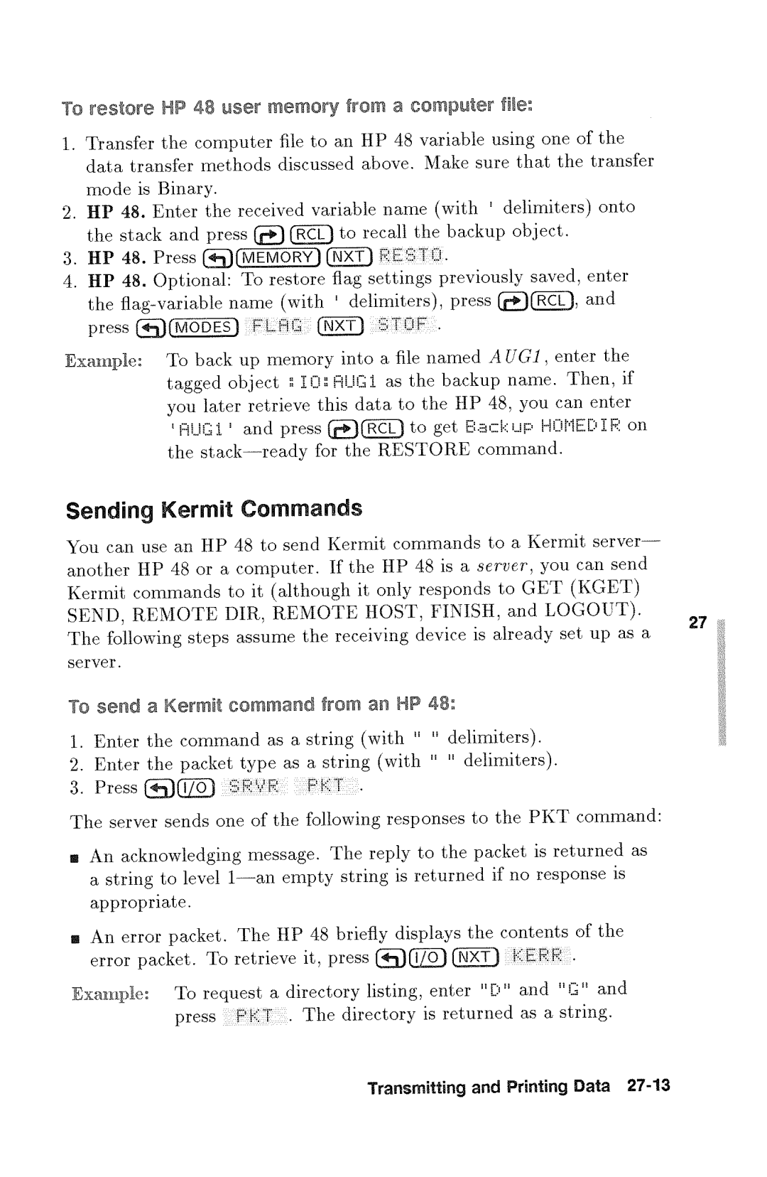 HP 48gx Graphing manual 