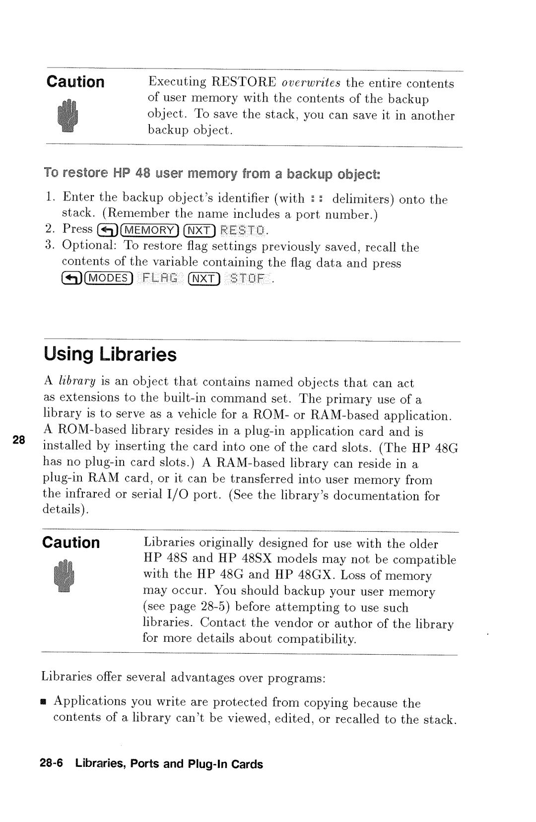 HP 48gx Graphing manual 