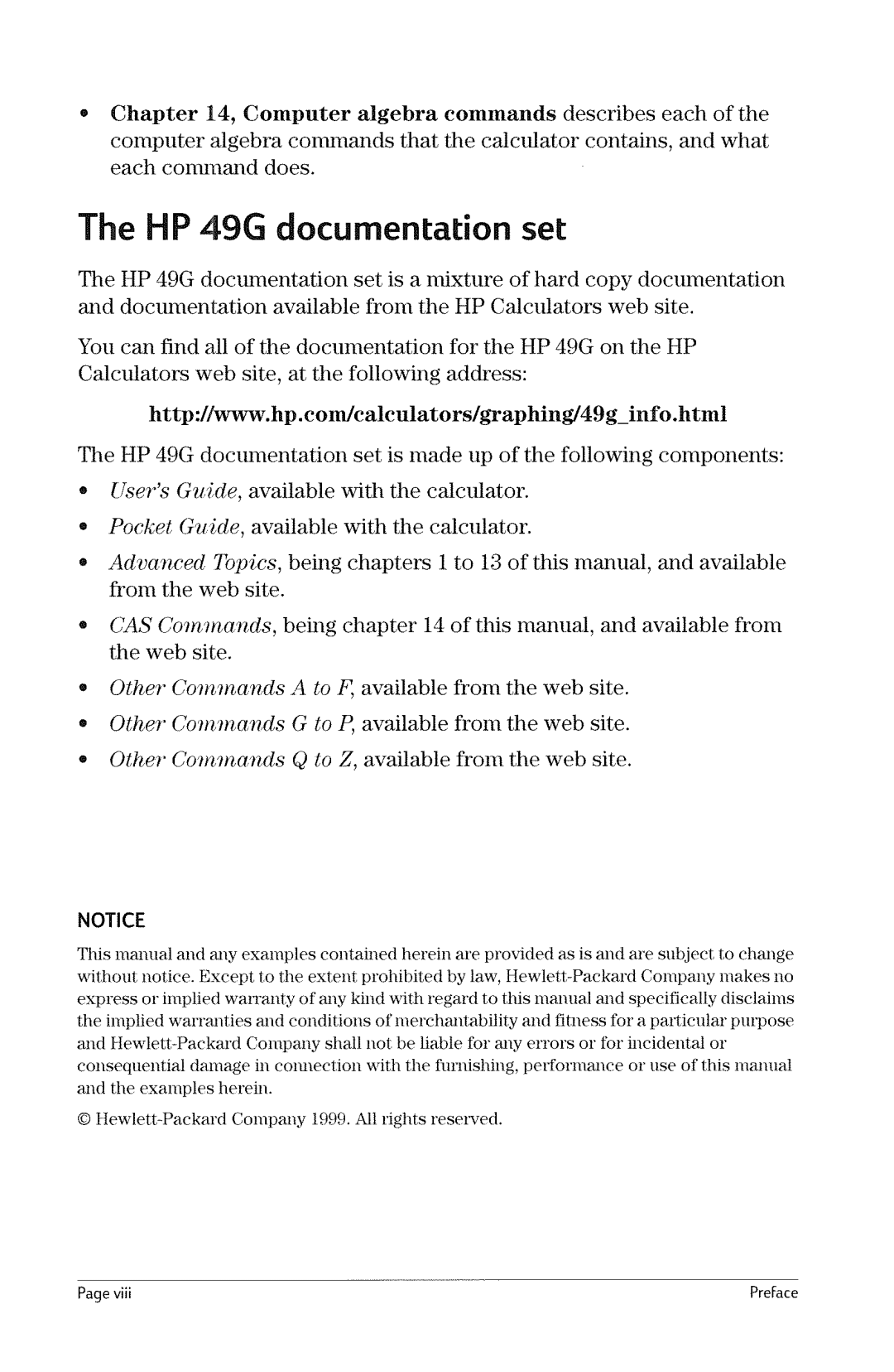 HP 49g Graphing manual 