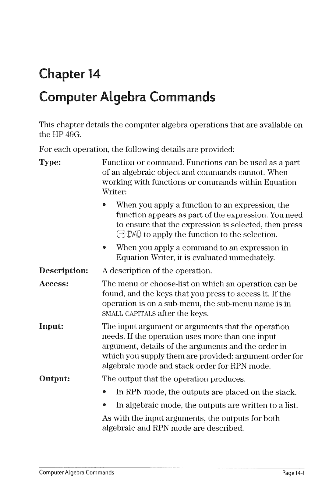 HP 49g Graphing manual 