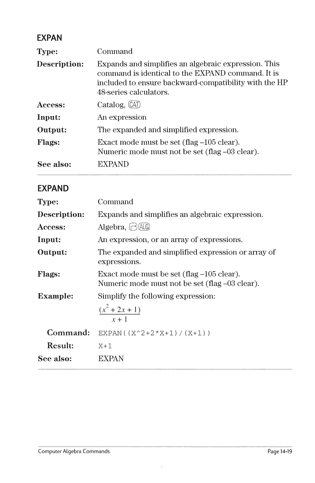 HP 49g Graphing manual 