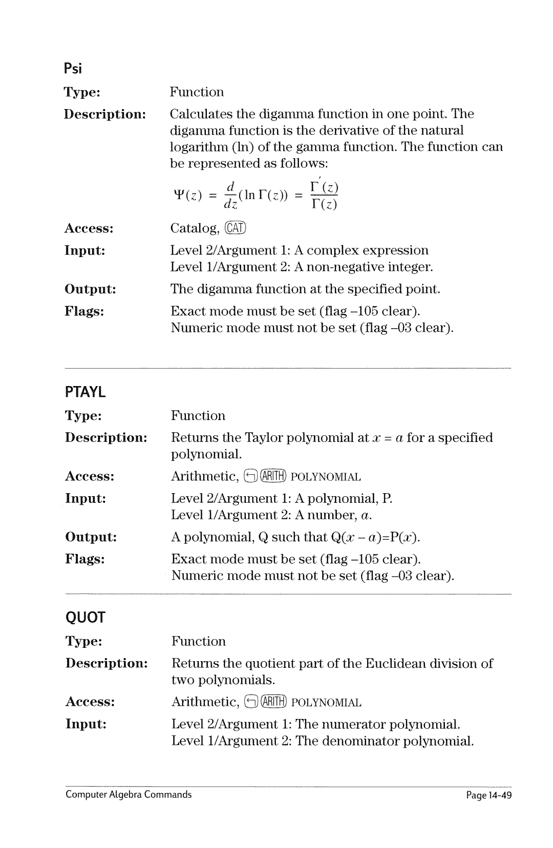 HP 49g Graphing manual 