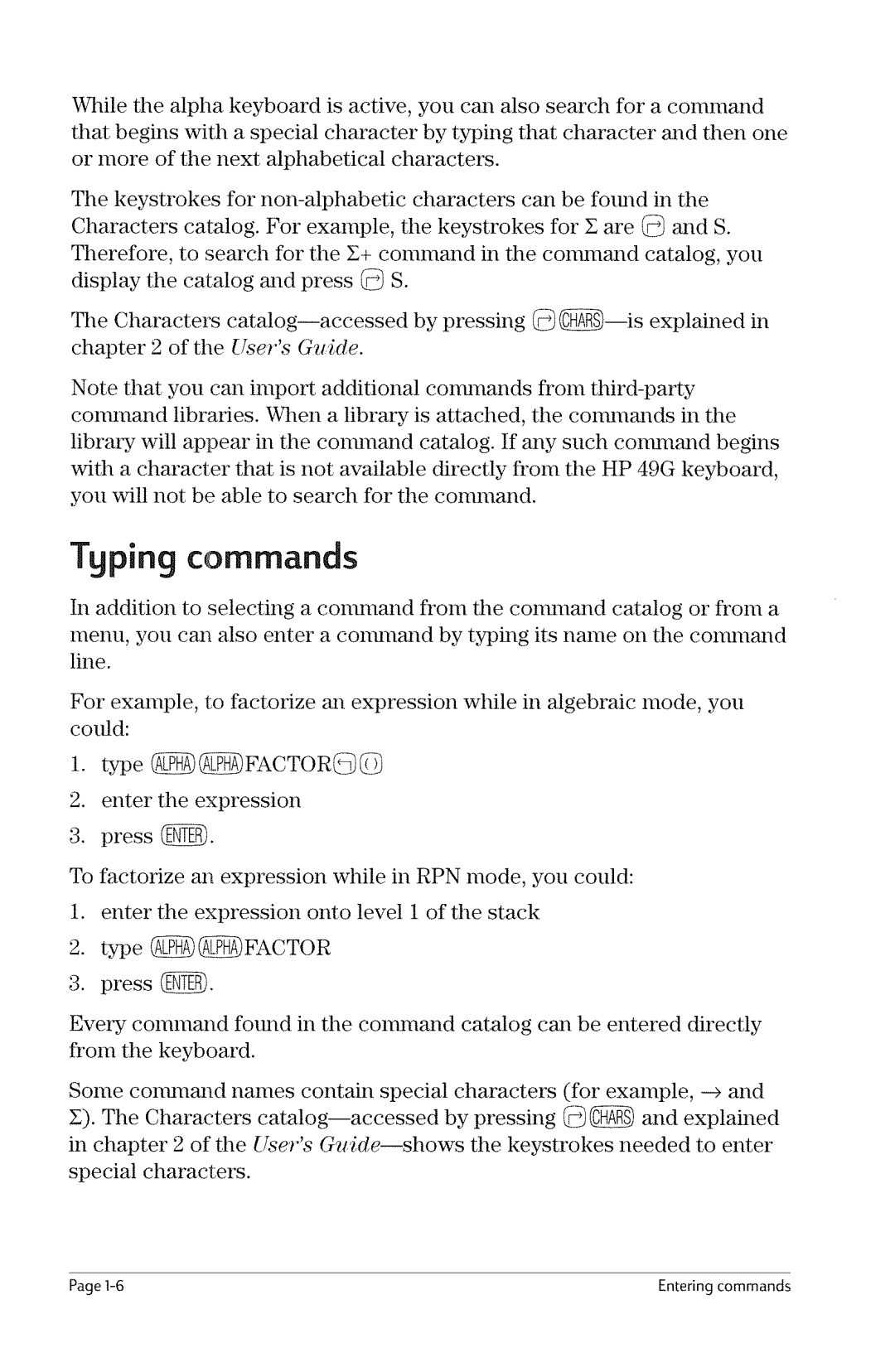 HP 49g Graphing manual 