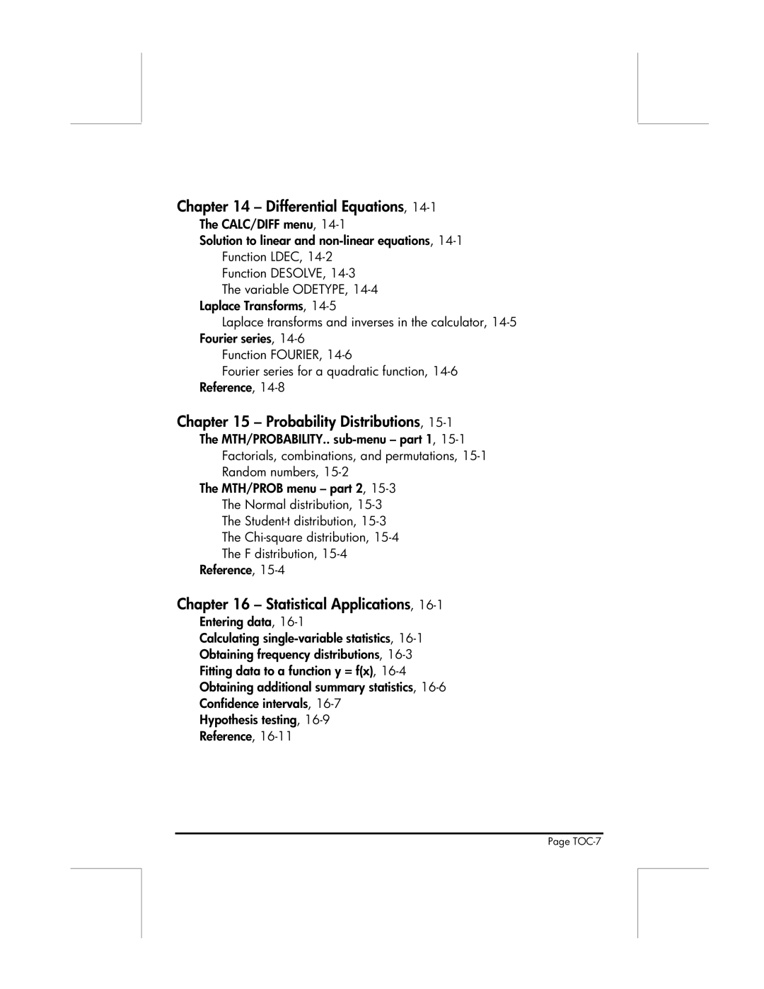 HP 49g manual Differential Equations, Probability Distributions, Statistical Applications 