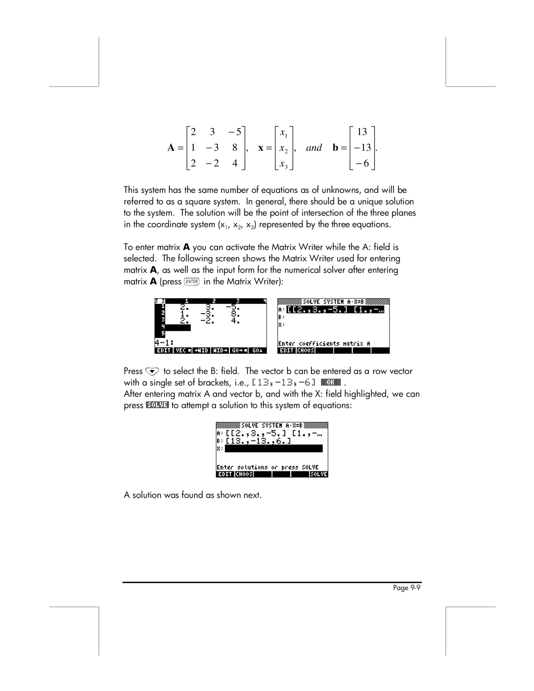 HP 49g manual @Solve 