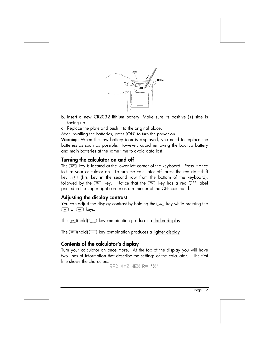 HP 49g manual Contents of the calculator’s display 