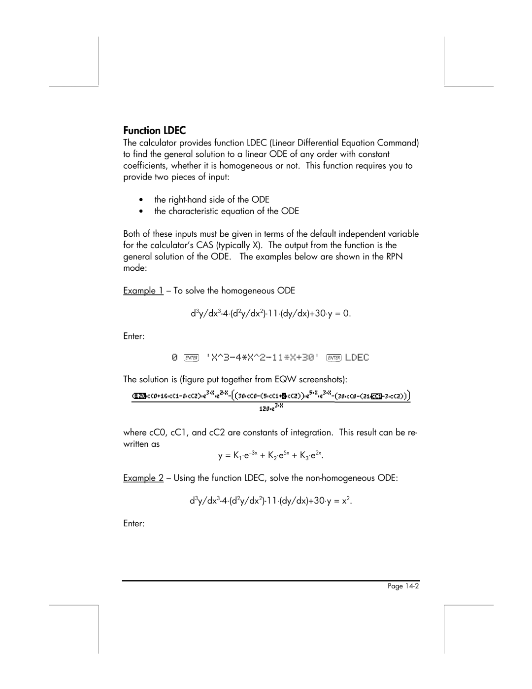 HP 49g manual Function Ldec 