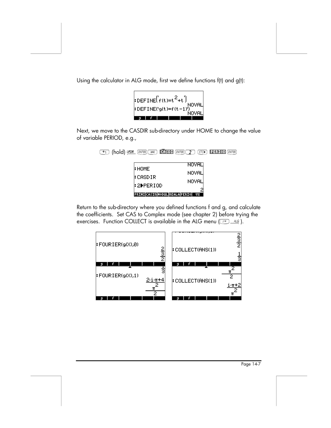 HP 49g manual Exercises. Function Collect is available in the ALG menu 