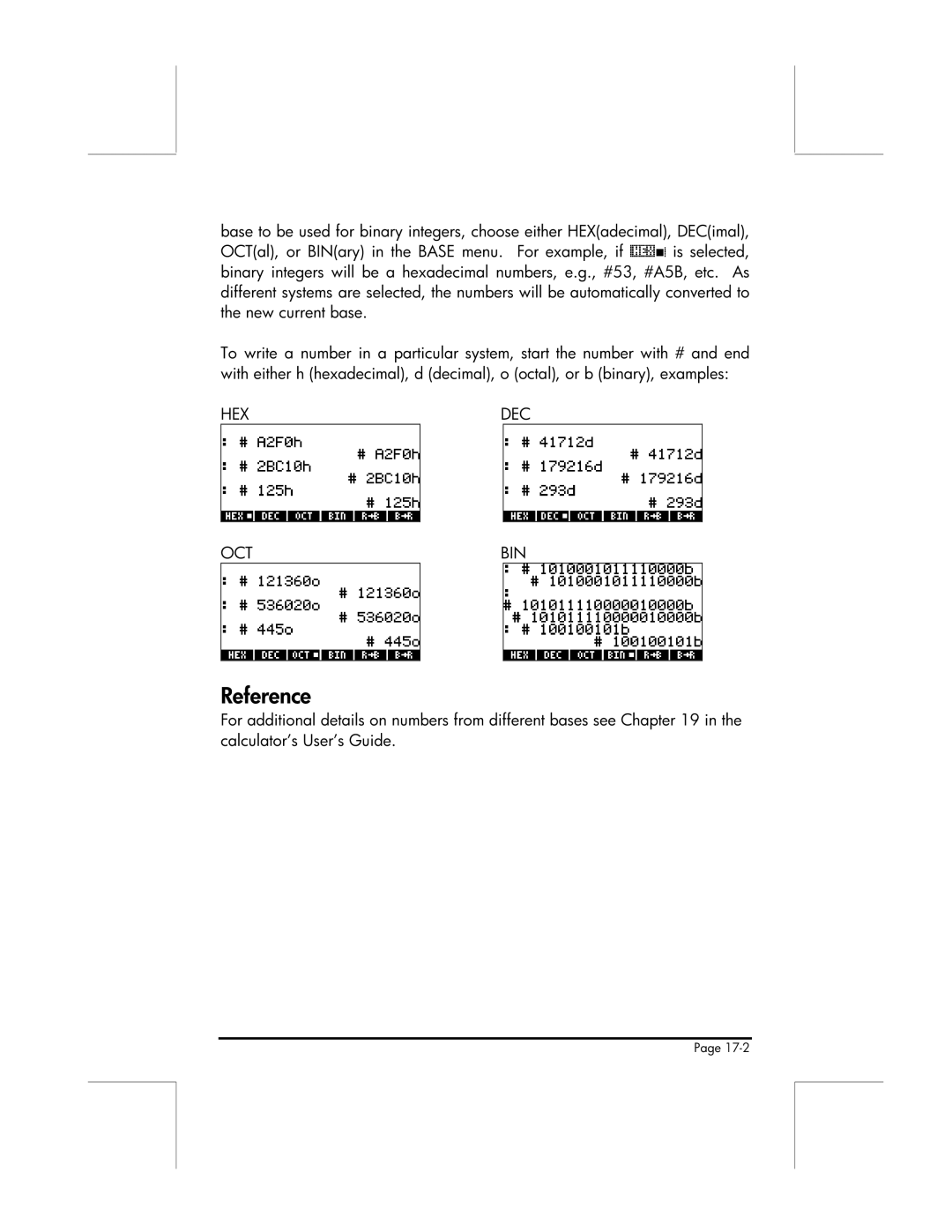 HP 49g manual @Hex 