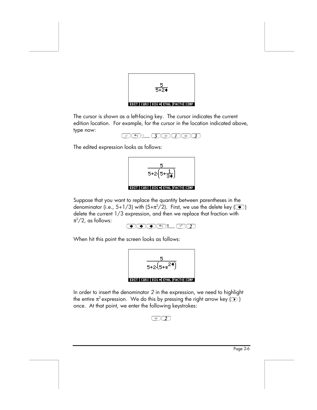 HP 49g manual Edited expression*„Ü5+1/3looks as follows 