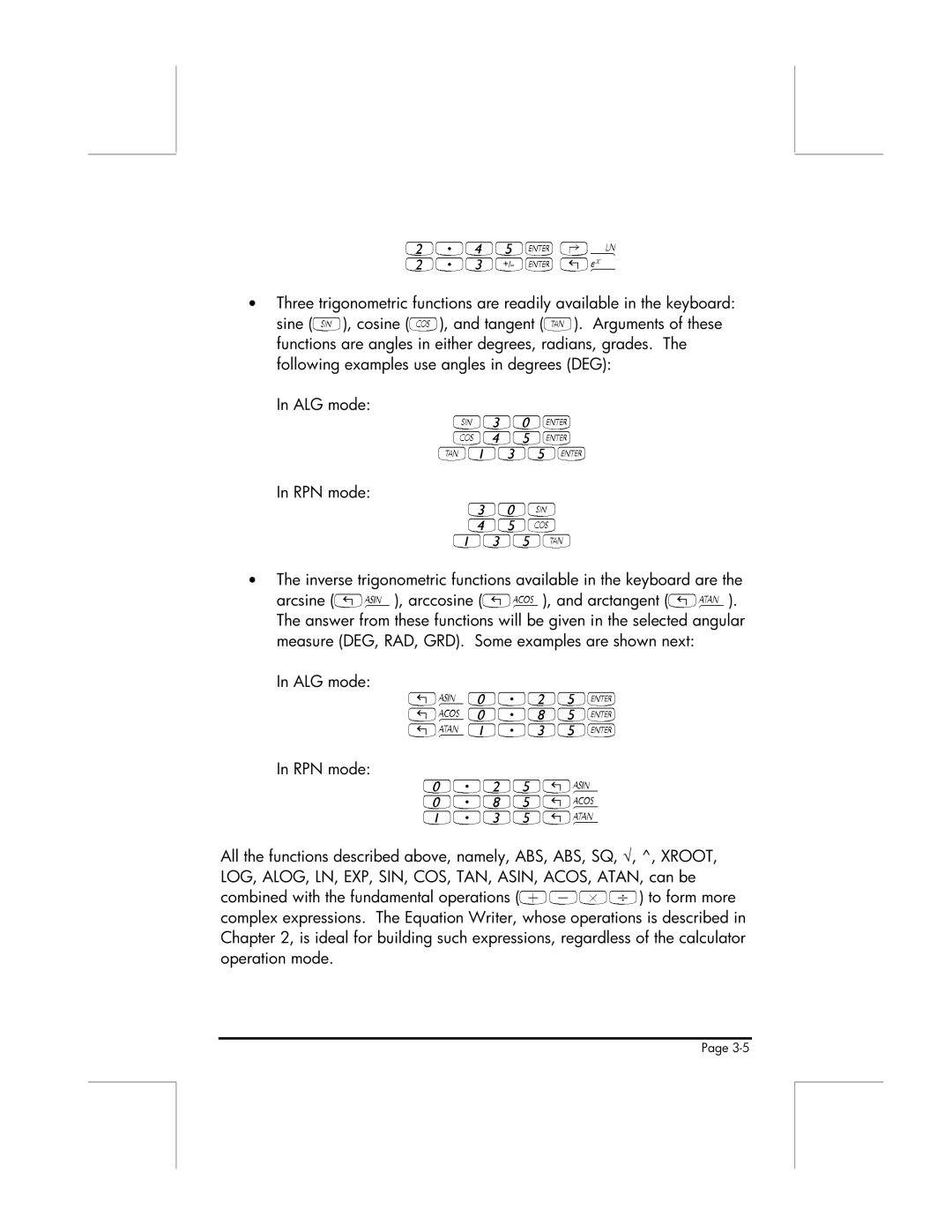 HP 49g manual „¸45`‚¹, RPN mode 