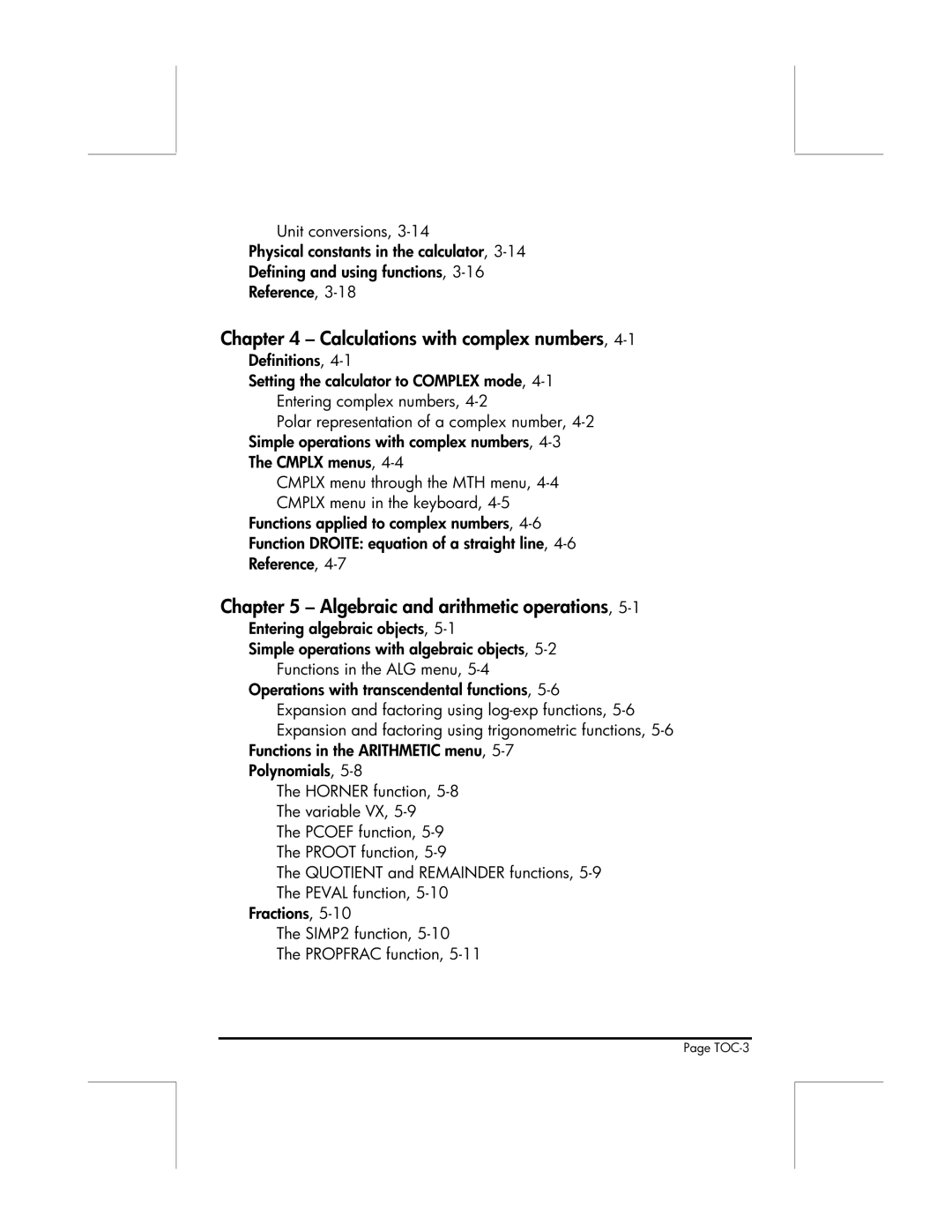 HP 49g manual Calculations with complex numbers, Algebraic and arithmetic operations 