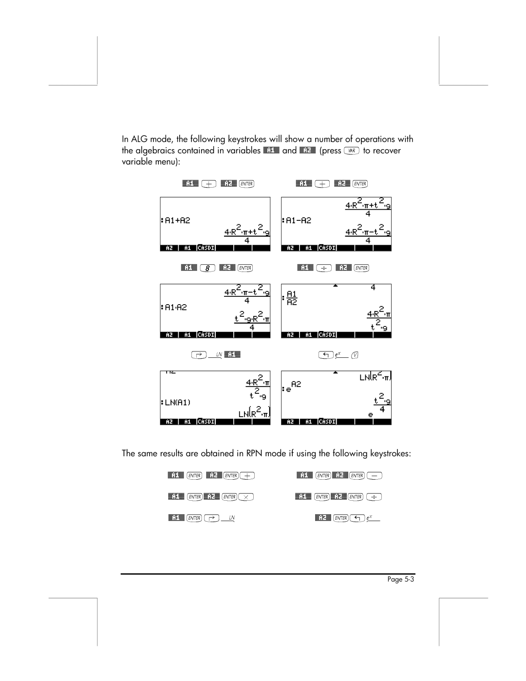 HP 49g manual Press To recover, Variable menu 