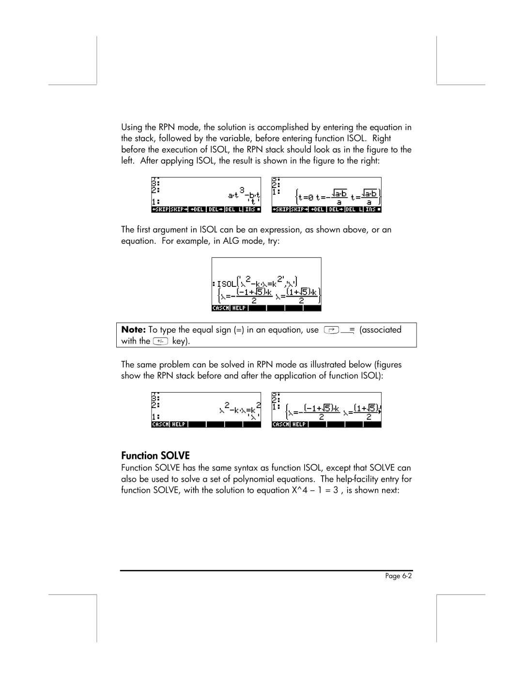 HP 49g manual Function Solve 