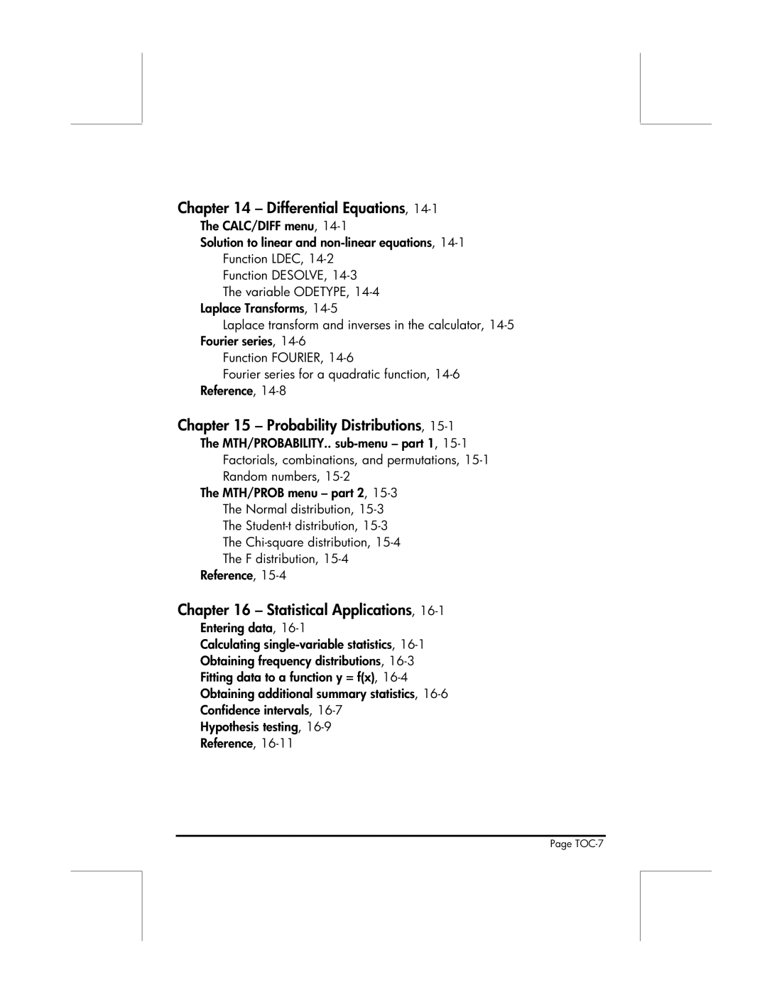 HP 49g manual Differential Equations, Probability Distributions, Statistical Applications 