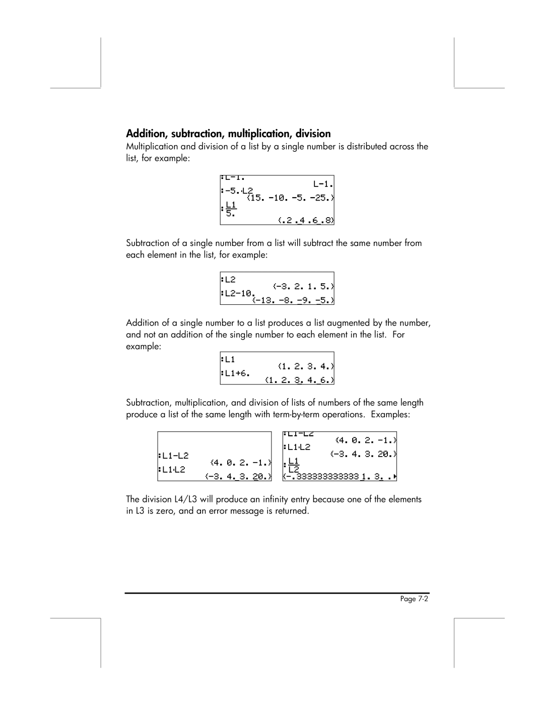 HP 49g manual Addition, subtraction, multiplication, division 