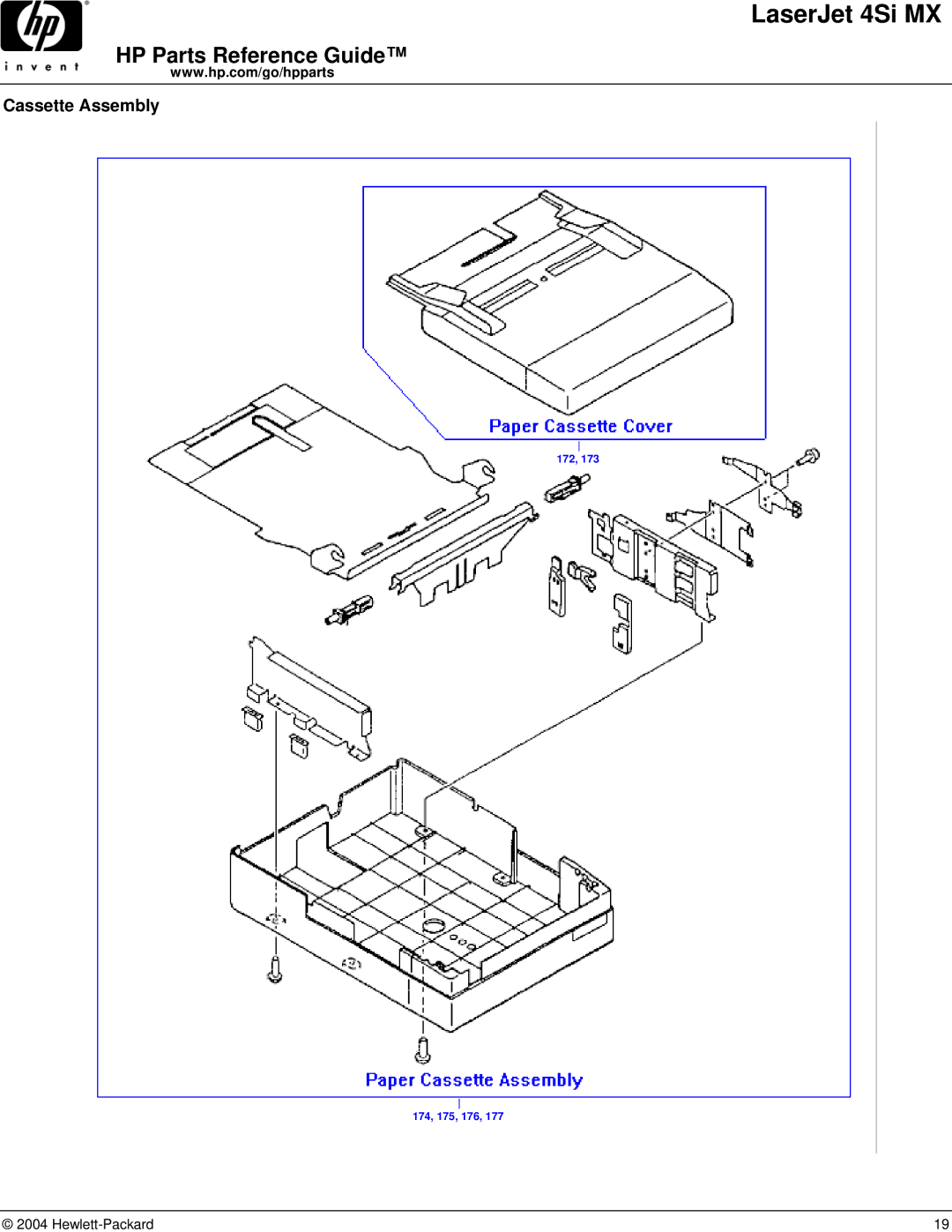 HP 4SI MX manual Cassette Assembly 