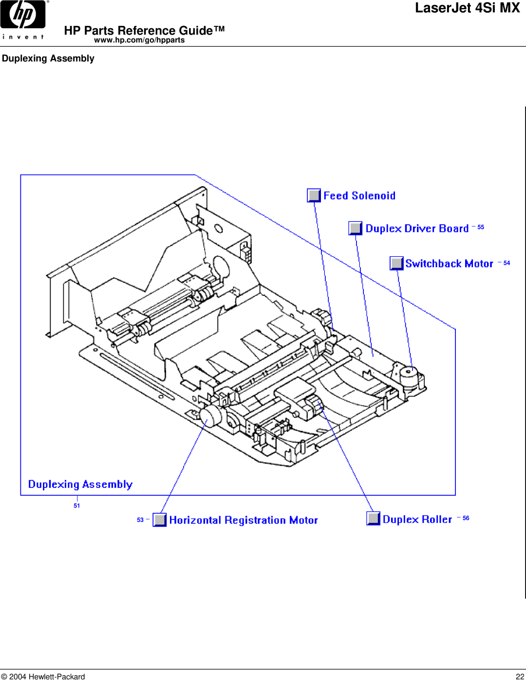 HP 4SI MX manual Duplexing Assembly 