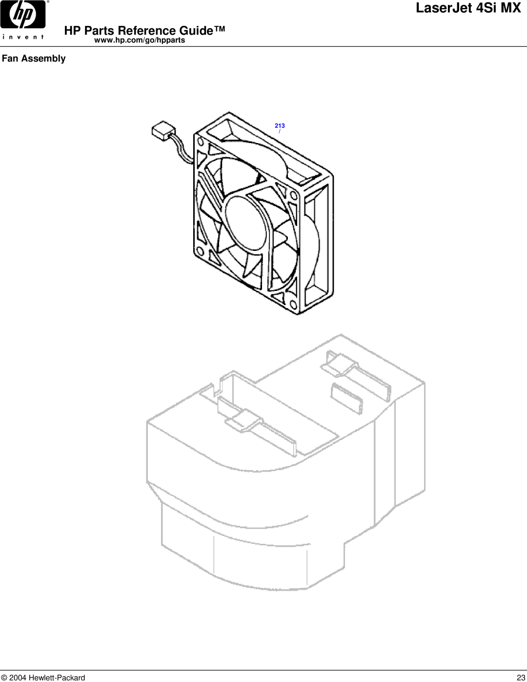 HP 4SI MX manual Fan Assembly 