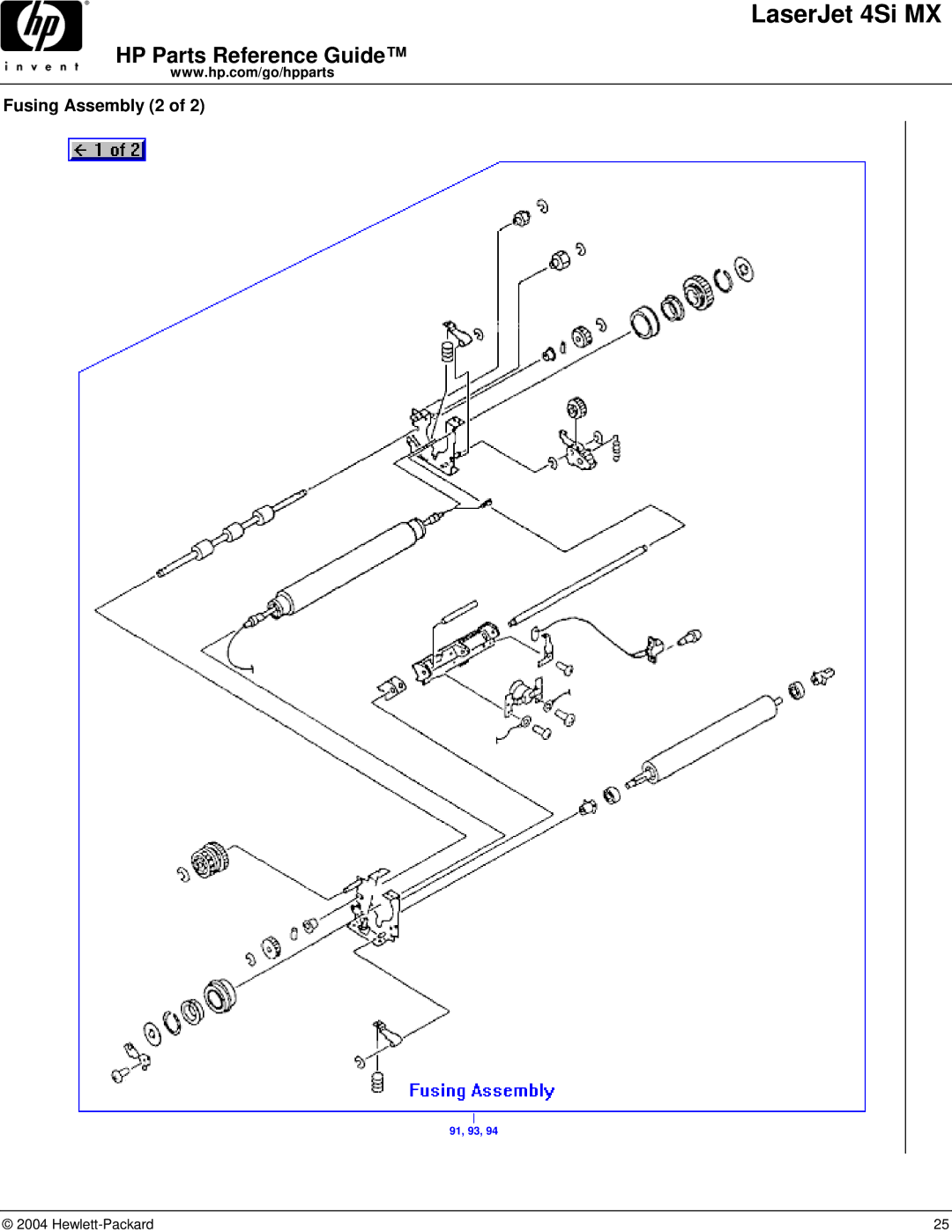 HP 4SI MX manual Fusing Assembly 2 