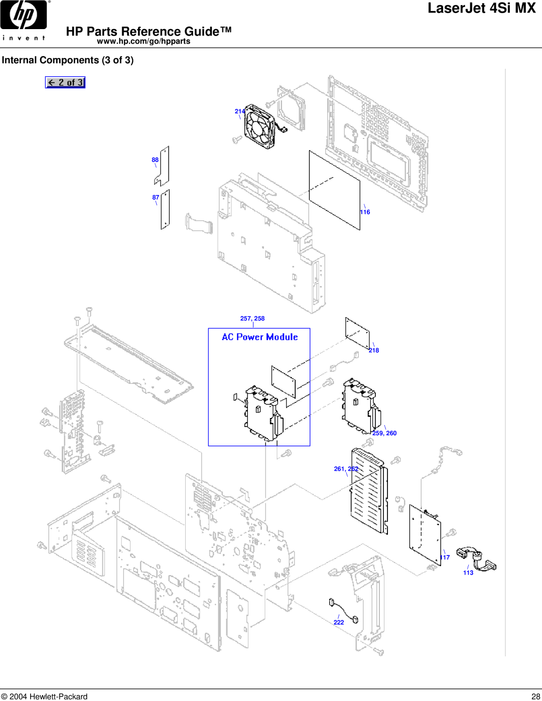 HP 4SI MX manual Internal Components 3 