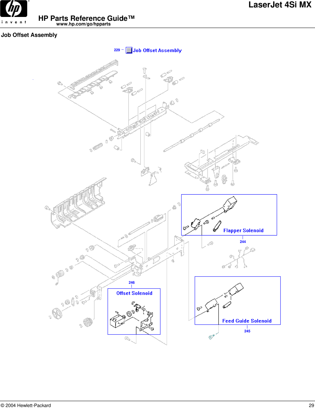 HP 4SI MX manual Job Offset Assembly 