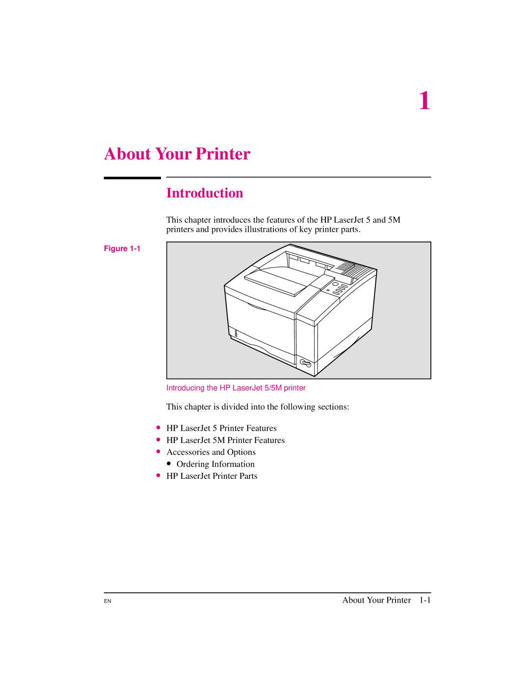 HP 5M manual About Your Printer, Introduction 