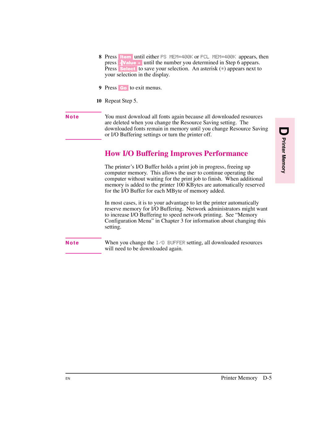 HP 5M manual How I/O Buffering Improves Performance 