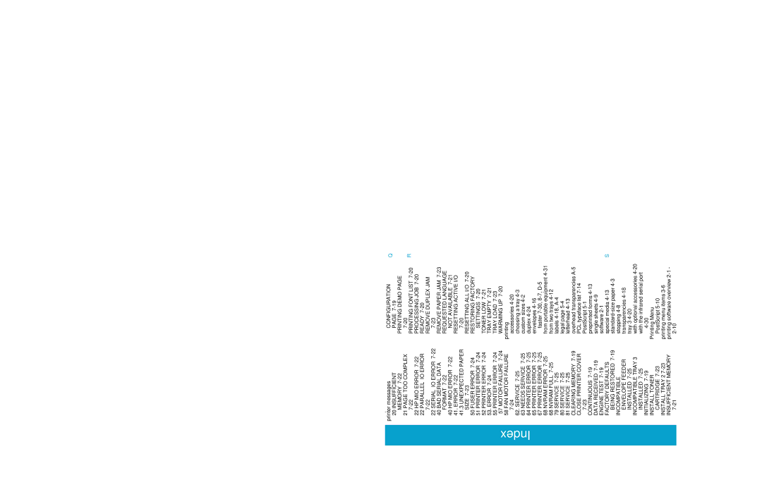 HP 5M manual Index-4, Nvram Error 